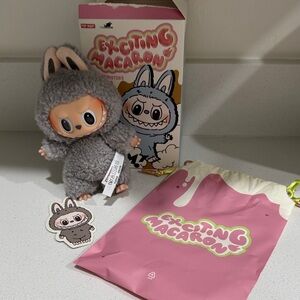 Authentic Macaron Labubu - Sesame Bean